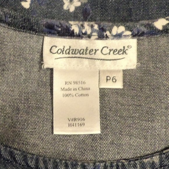 Coldwater Creek Denim Blue Floral VACATION… - Picture 8 of 13